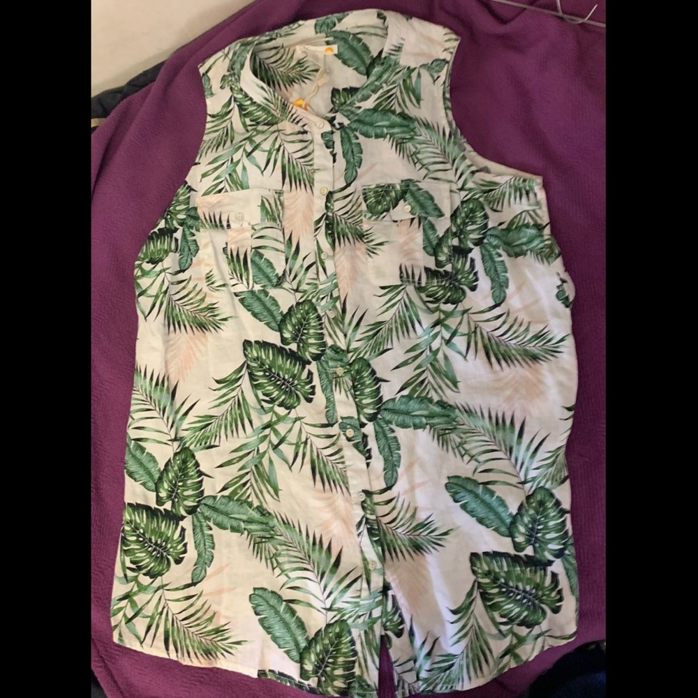 C&C California Tropical Print Button Down